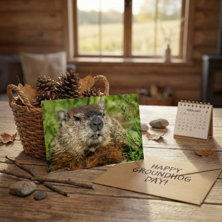 Cartão Postal Realistic Groundhog Close Up Nature Wildlife Photo