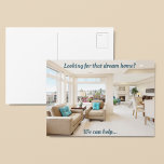 Cartão Postal Realizador de Marketing Imobiliário Moderno do Dre<br><div class="desc">Procurando aquele sonho em casa? Podemos ajudar. Estes interiores limpos e modernos podem realmente desenhar um cliente imobiliário quando estão à procura de um corretor. Adicione as informações da sua agência imobiliária na parte de trás desses marketing. Torne-se o agente imobiliário mais bem sucedido da sua cidade!</div>