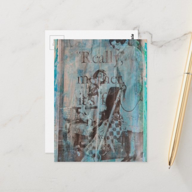 Cartão Postal Really Mother a Vacuum Cleaning Collage (Frente/Verso In Situ)