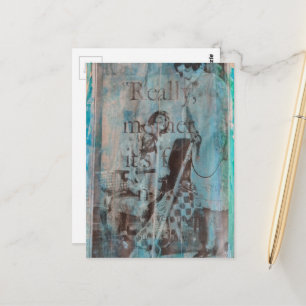 Cartão Postal Realmente Mãe uma Colagem de Limpeza com Aspirador