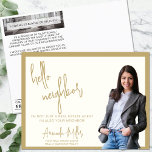 Cartão Postal Realtor Mailer Real Estate Marketing Farming Hello<br><div class="desc">O cartão postal da Realtor Mailer Real Estate Marketing Farming Hello, uma ferramenta premium projetada para elevar seus esforços de marketing imobiliário e promover conexões comunitárias. Este elegante cartão postal, com um esquema impressionante de cor azul e ouro, é adaptado para captar atenção e transmitir profissionalismo. Perfeito para agentes imobiliários...</div>