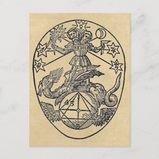 Cartão postal Rebis - Dualidade Sepia (Frente)