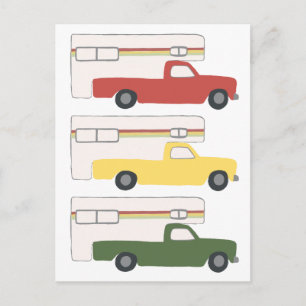 Cartão Postal Reboque de camping Rasta Colorido