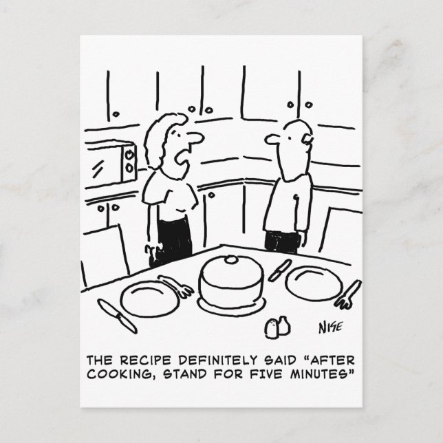 Cartão Postal Receber instruções seguidas em um Cozinhar em uma  (Frente)