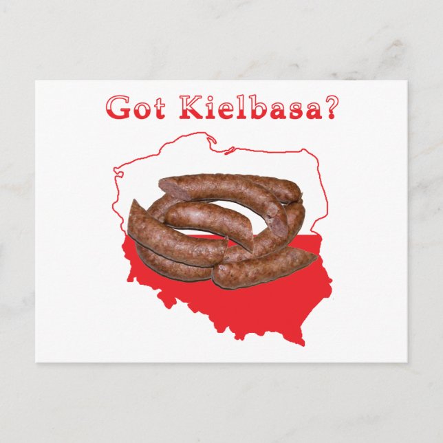 Cartão Postal Recebi o mapa polonês de Kielbasa (Frente)