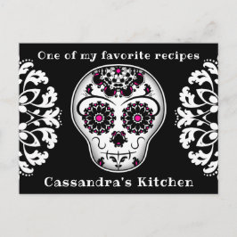 Cartão Postal Receita bonito do crânio de açúcar