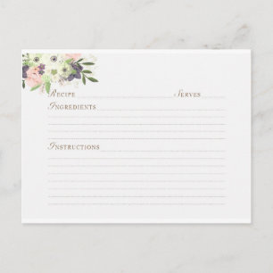 Cartão Postal Receita Botânica Floral de Aquarela