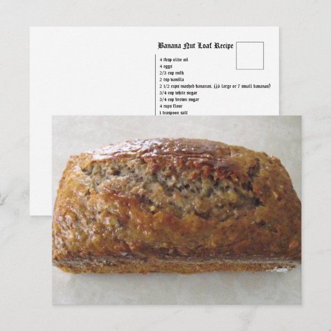 Cartão Postal Receita de Banana Loaf (Frente/Verso)