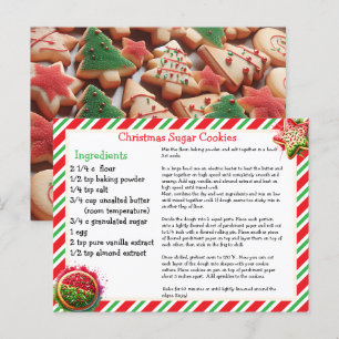 Cartão Postal Receita de Biscoitos de Açúcar de Natal