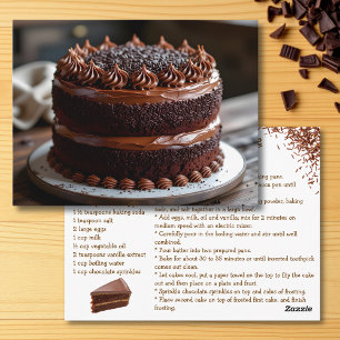 Cartão Postal Receita de Bolo de Chocolate