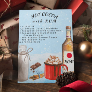 Cartão Postal Receita de Cacau Quente com Rum Chocolate