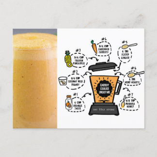 Cartão Postal Receita de Cenoura Cooler Smoothie