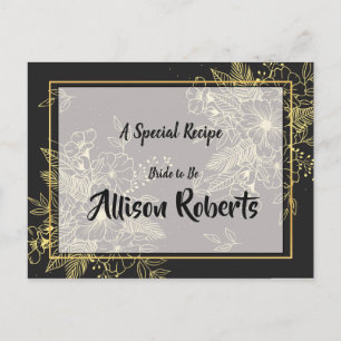 Cartão Postal Receita de Chuveiro de Noiva Golden Roses