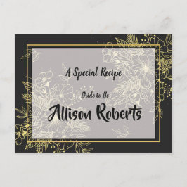 Cartão Postal Receita de Chuveiro de Noiva Golden Roses