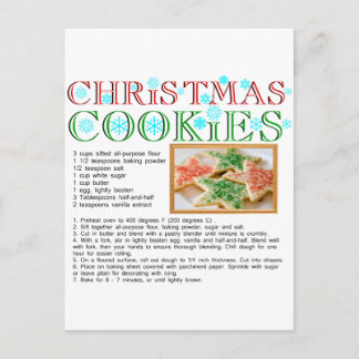 Cartão Postal Receita de cookies de Natal