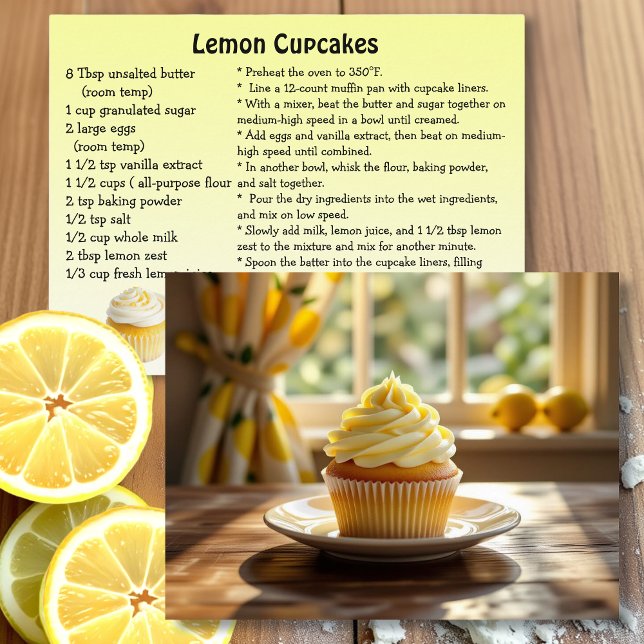 Cartão Postal Receita de Cupcake de Limão Caseiro (Criador carregado)