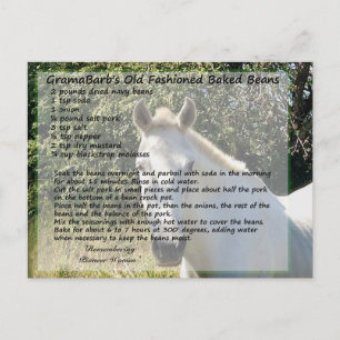 Cartão Postal Receita de Feijão Assado à Antiga