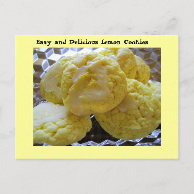 Cartão Postal Receita de Lemon Cookie (Frente)