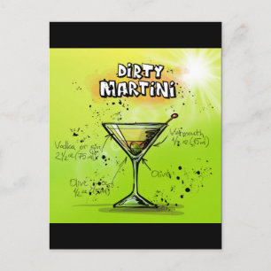 Cartão Postal Receita de Martini Cocktail