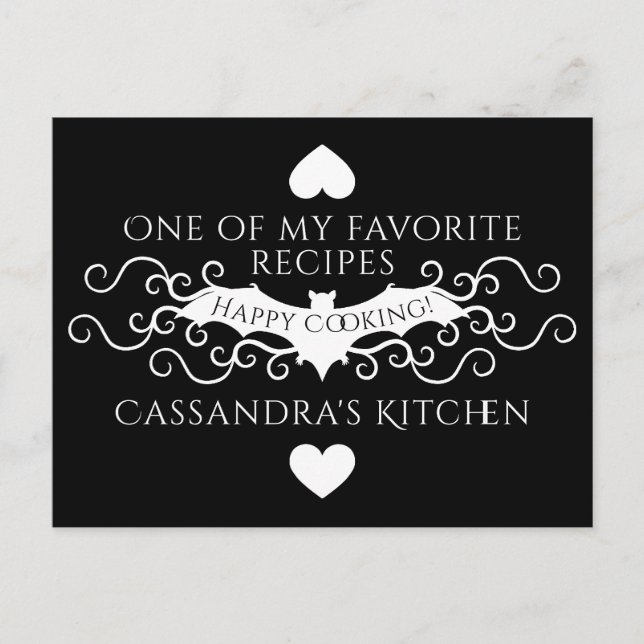 Cartão Postal Receita de morcego gótico (Frente)