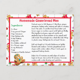 Cartão Postal Receita de Natal do Gingercake Man Cookie