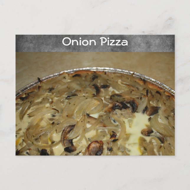 Cartão Postal Receita de Onion Pizza (Frente)
