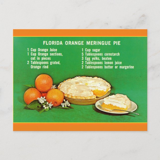 Cartão Postal Receita de Pie Laranja da Flórida (Frente)