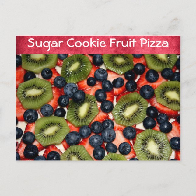 Cartão Postal Receita de pizza de Fruta de cookie de açúcar (Frente)
