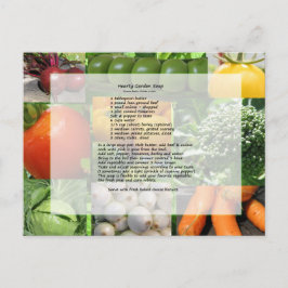 Cartão Postal Receita de Sopa do Jardim do Coração