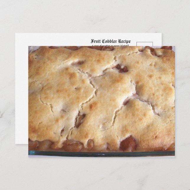 Cartão Postal Receita de Torta de Frutas Postcard (Frente/Verso)