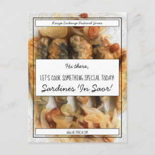 Cartão Postal Receita de Troca de Biscoitos Black Script Branco