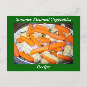 Cartão Postal Receita de vegetais com vapor de verão