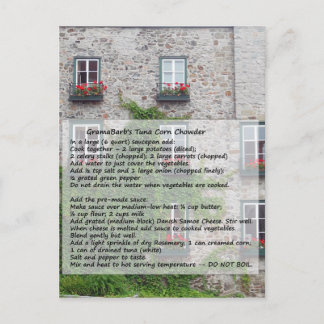 Cartão Postal Receita do Corno de Atum do GramaBarb