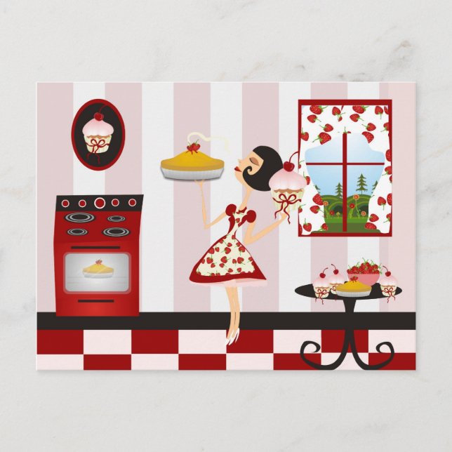 Cartão Postal Receita do Cozinhar doméstico retroativo (Frente)