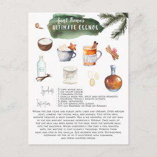 Cartão Postal Receita Final de Eggnog Feriado