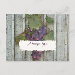 Cartão Postal Receita para Partilhar Uvas de Vinha de Chá de pan
