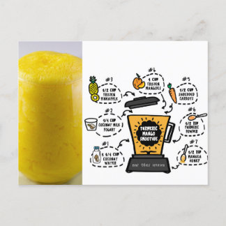 Cartão Postal Receita Turmeric Mango Smoothie