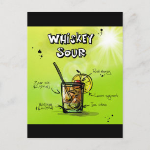 Cartão Postal Receita Whiskey Cocktail