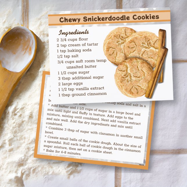 Cartão Postal Receitas de Cookies Chewy Snickedoodle (Criador carregado)