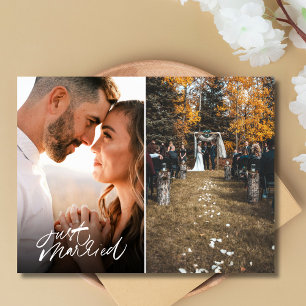 Cartão Postal Recem casados Dois Casamento Fotográfico Obrigado