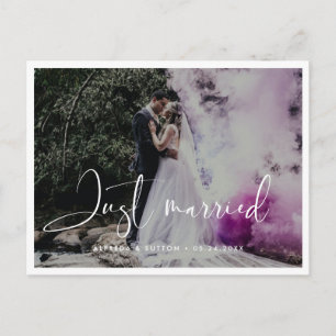 Cartão Postal Recém-casados Elegante e moderno foto de casamento