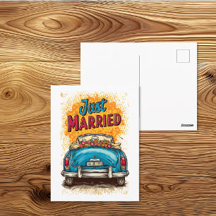 Cartão Postal Recem casados pop Art