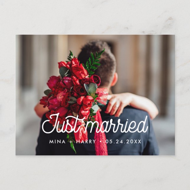 Cartão Postal Recem casados Retro casamento vintage (Frente)