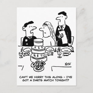 Cartão Postal Recepção de casamento Bridegroom tem uma correspon