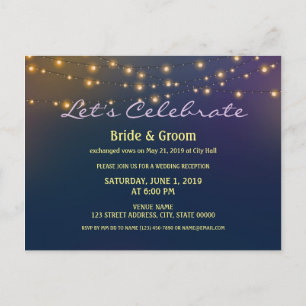 Cartão Postal Recepção de casamento das luzes do paciente inclin