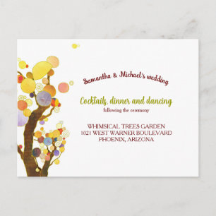 Cartão Postal Receptáculo Itinerário de Recepção de casamento Mo