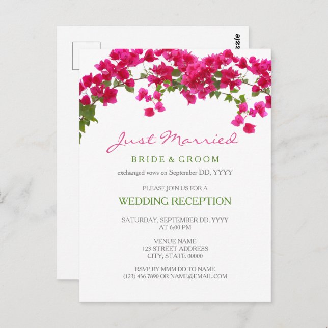 Cartão Postal Receptáculo tropical Bougainvillea fugido (Frente/Verso)