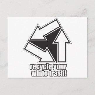 Cartão Postal reciclar o seu lixo branco