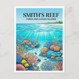 Cartão Postal Recife de Smith The Bight Ilhas Turcas e Caicos