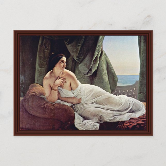Cartão Postal Reclinação De Odalisque Por Hayez Francesco (Frente)